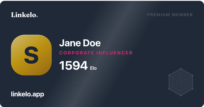 Jane Doe's share card, ready to post on LinkedIn